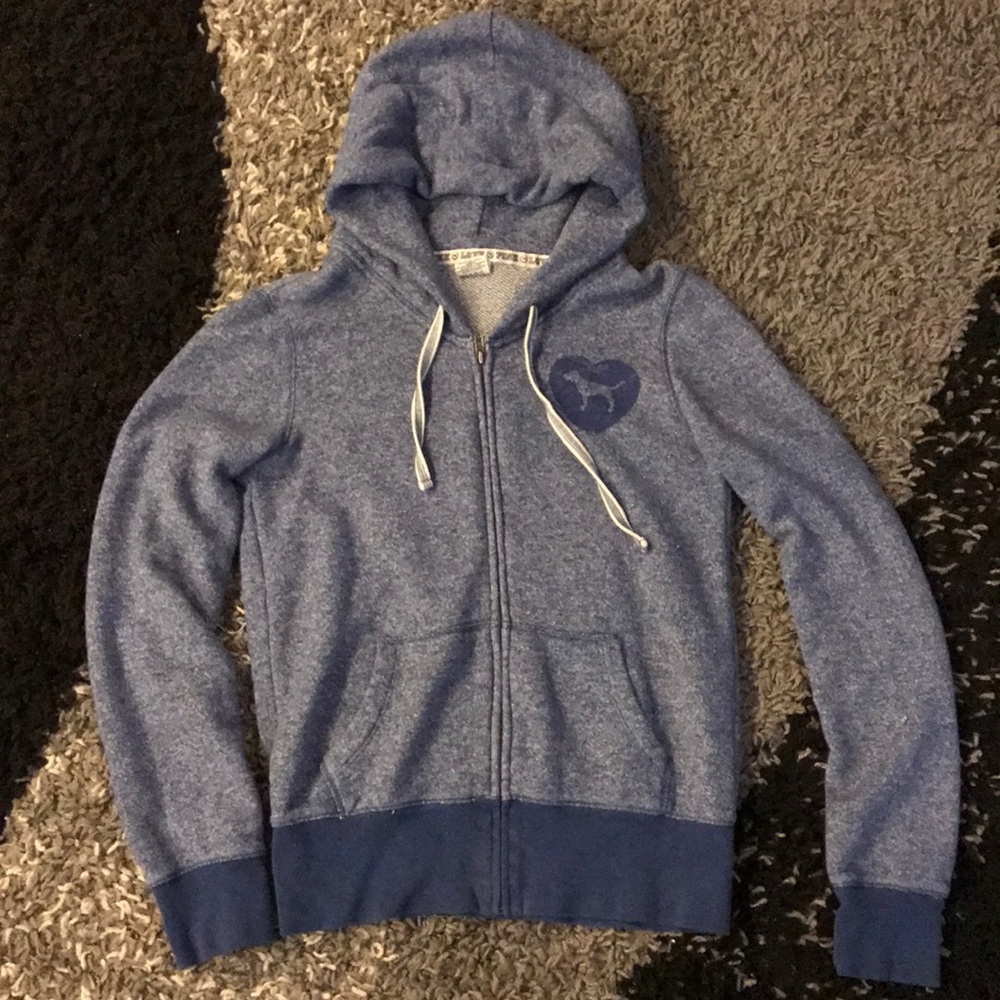 Victoria’s Secret PINK blue zip up sweatshirt